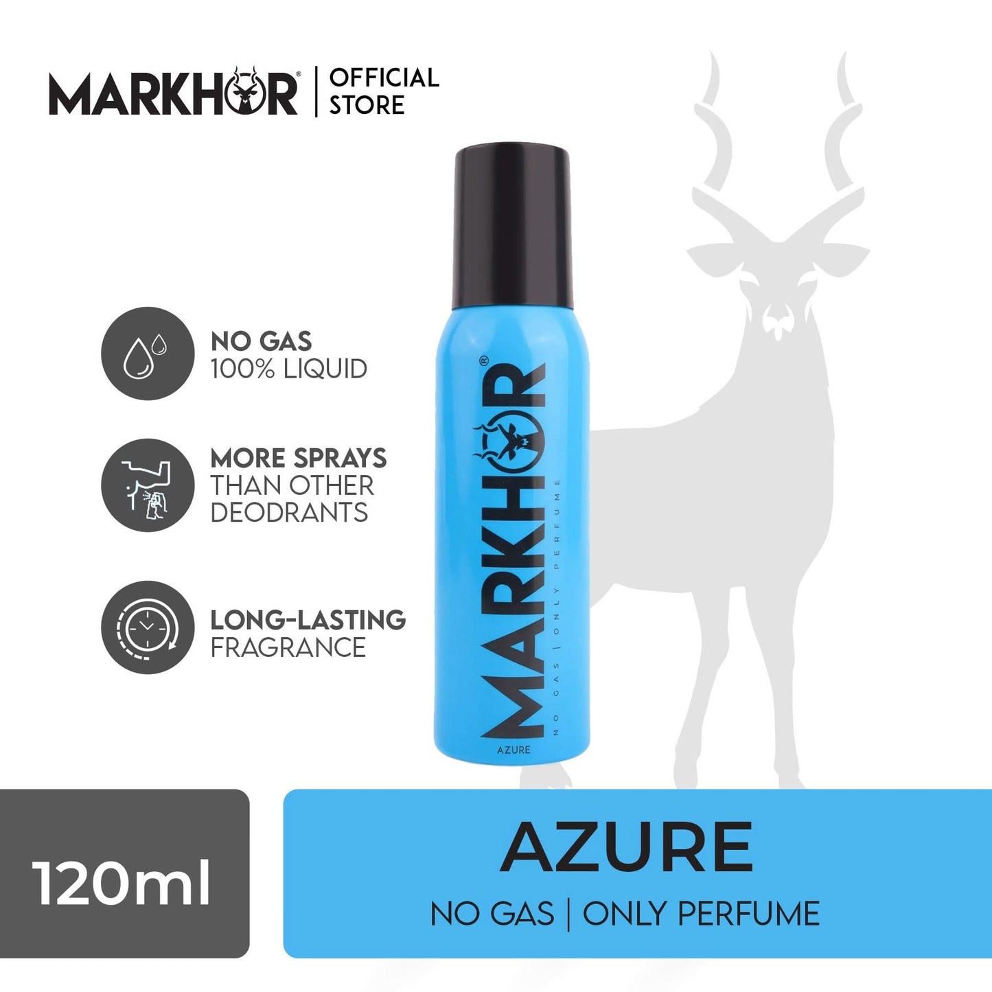 Markhor Azure Body Spray (Non-Gas) 120ml
