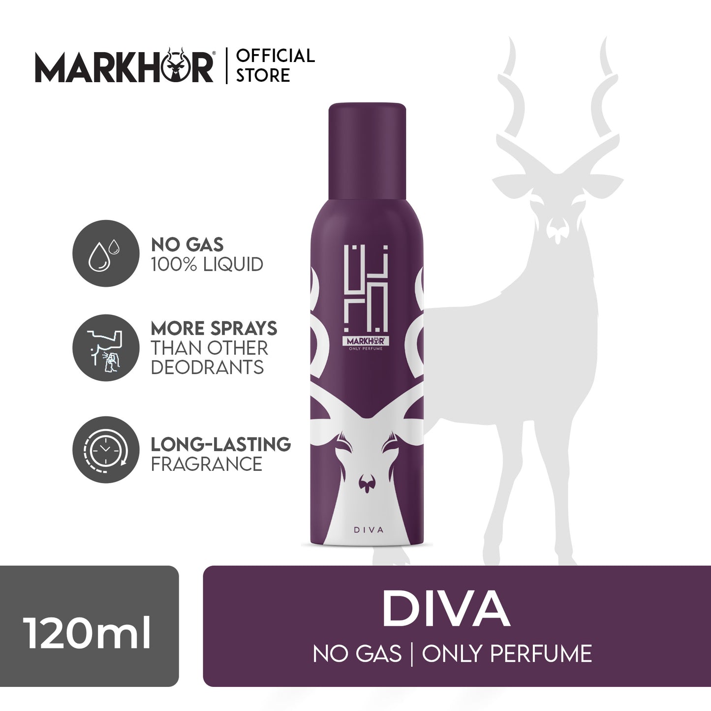 Markhor Diva Body Spray (Non-Gas) 120ml