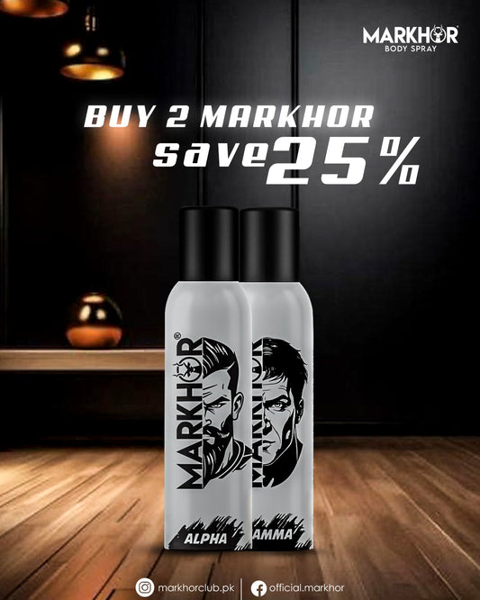 Buy 2 Markhor Body Spray Save 25%
